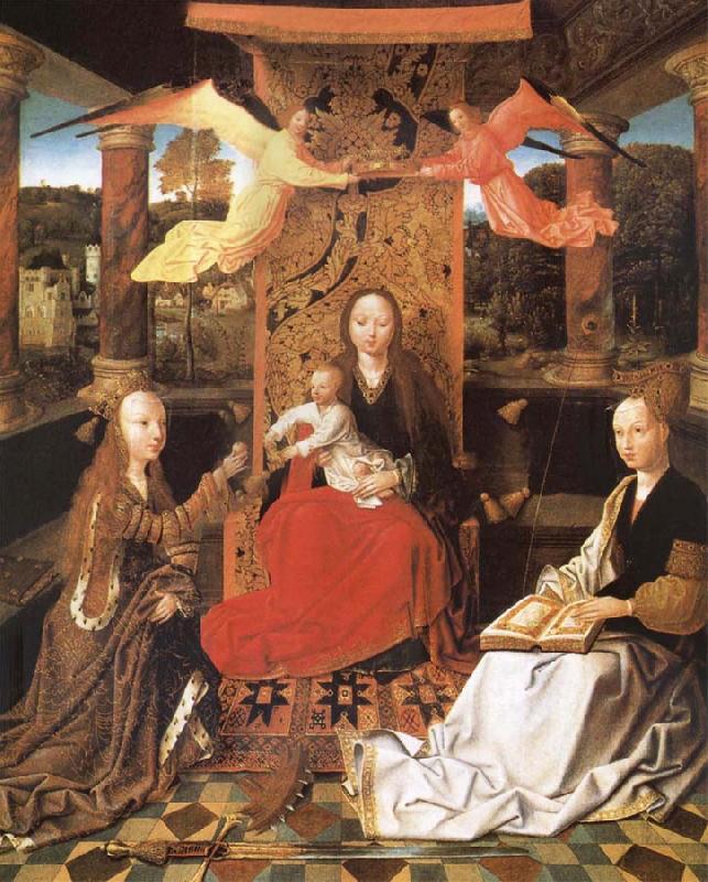 unknow artist The Madonna and the Nino enthroned, with the holy Catalina and Barbara France oil painting art